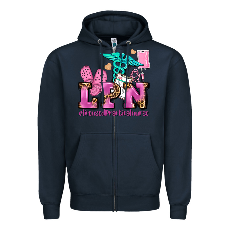 Lpn Licensed Practical Nurse Zipper Hoodie by AdoDesignShop | Teevron