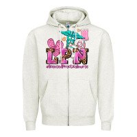 Oatmeal Heather lpn licensed practical nurse Zipper Hoodie - AdoDesignShop