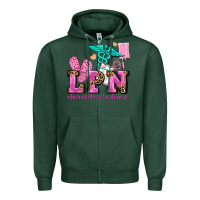 Sports Green lpn licensed practical nurse Zipper Hoodie - AdoDesignShop