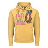 Vintage Mustard hustle like a boss live like a queen Vintage Hoodie - texasbilliewilder