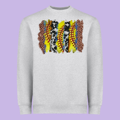 Softball Brushstroke Heavyweight Sweatshirt Designed By Zillion Design Studio