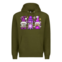 Army Green Purple Winter Gnomies Premium Hoodie - BundleAndBundleShop