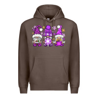 Coffee Purple Winter Gnomies Premium Hoodie - BundleAndBundleShop