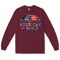 Burgundy all american boy Long Sleeve Tee - AdoDesignShop