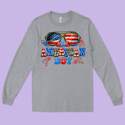 All American Boy Long Sleeve Tee Designed By Adodesignshop