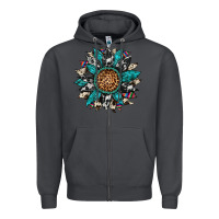 Smoke cowhide leopard serape gemstone  sunflower Zipper Hoodie - Artiststas