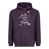 Plum social worker Heavyweight Hoodie - MaliasSmallBusiness