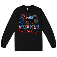 Black all american boy  monsterr truck Long Sleeve Tee - AdoDesignShop
