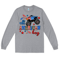 Heather Grey all american boy  monsterr truck Long Sleeve Tee - AdoDesignShop