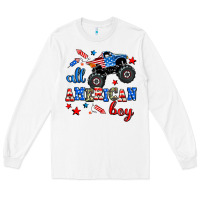 White all american boy  monsterr truck Long Sleeve Tee - AdoDesignShop