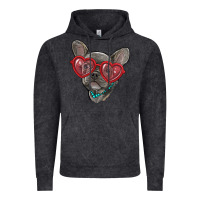 French Bulldog With Love Glasses Vintage Hoodie | Teevron
