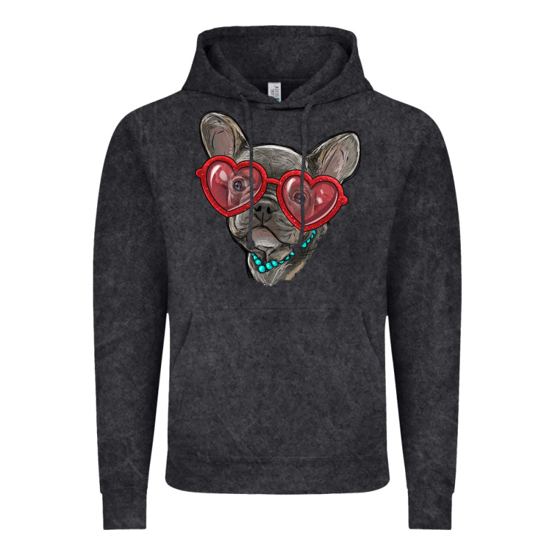 French Bulldog With Love Glasses Vintage Hoodie by RanaPortraitStore | Teevron