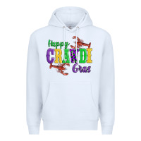 White happy mardi gras with lobster Premium Hoodie - AdoDesignShop