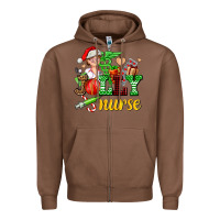 Chestnut jolly nurse with Christmas element Zipper Hoodie - AdoDesignShop