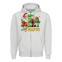 Dove Grey jolly nurse with Christmas element Zipper Hoodie - AdoDesignShop