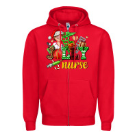 Red jolly nurse with Christmas element Zipper Hoodie - AdoDesignShop