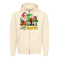 Jolly Nurse With Christmas Element Zipper Hoodie | Teevron