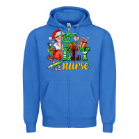 True Royal jolly nurse with Christmas element Zipper Hoodie - AdoDesignShop