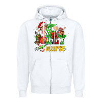 White jolly nurse with Christmas element Zipper Hoodie - AdoDesignShop