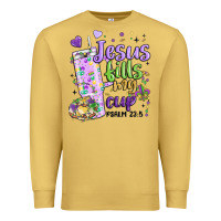 Antique Gold mardi gras jesus fills my cup Premium Sweatshirt - MaliasSmallBusiness