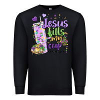 Black mardi gras jesus fills my cup Premium Sweatshirt - MaliasSmallBusiness