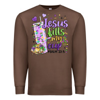 Chestnut mardi gras jesus fills my cup Premium Sweatshirt - MaliasSmallBusiness