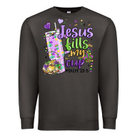 Smoke mardi gras jesus fills my cup Premium Sweatshirt - MaliasSmallBusiness