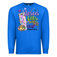 True Royal mardi gras jesus fills my cup Premium Sweatshirt - MaliasSmallBusiness