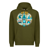 Army Green Winter Gnomies Ornament Premium Hoodie - BundleAndBundleShop