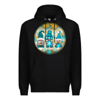 Black Winter Gnomies Ornament Premium Hoodie - BundleAndBundleShop