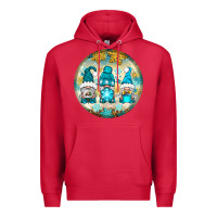 Cardinal Winter Gnomies Ornament Premium Hoodie - BundleAndBundleShop