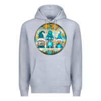 Heather Grey Winter Gnomies Ornament Premium Hoodie - BundleAndBundleShop