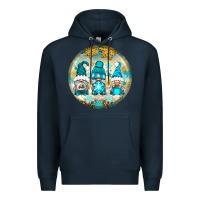 Navy Winter Gnomies Ornament Premium Hoodie - BundleAndBundleShop