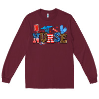 Burgundy usa nurse Long Sleeve Tee - AdoDesignShop