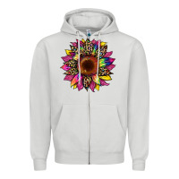 Dove Grey tie dye leopard sunflower Zipper Hoodie - Artiststas