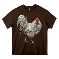 Chocolate Brown dominique rooster Heavy Core Tee - LillyAllenDesigns
