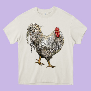 Dominique Rooster Heavy Core Tee Designed By Lillyallendesigns