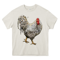 Cream dominique rooster Heavy Core Tee - LillyAllenDesigns