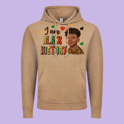 Vintage Hoodie i am black history afro black boy child juneteenth