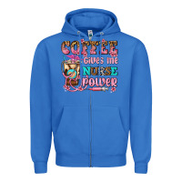 True Royal coffee gives me nurse power Zipper Hoodie - AdoDesignShop