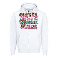 White coffee gives me nurse power Zipper Hoodie - AdoDesignShop