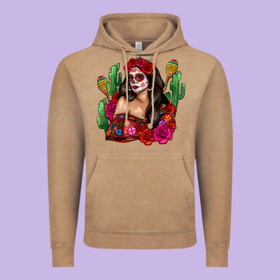 Mexico Girl Vintage Hoodie Designed By Zillion Design Studio