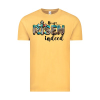 Vintage Mustard he is risen indeed Vintage Tee - BarkalooDesign