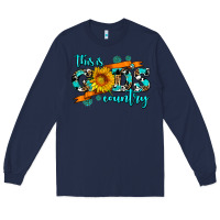 Navy this is gods country sunflower Long Sleeve Tee - AdoDesignShop