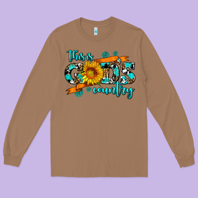 This Is Gods Country Sunflower Long Sleeve Tee Designed By Adodesignshop