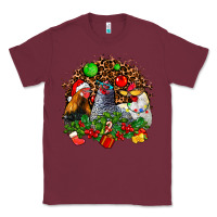 Burgundy Christmas party and chickens Classic Tee - AdoDesignShop