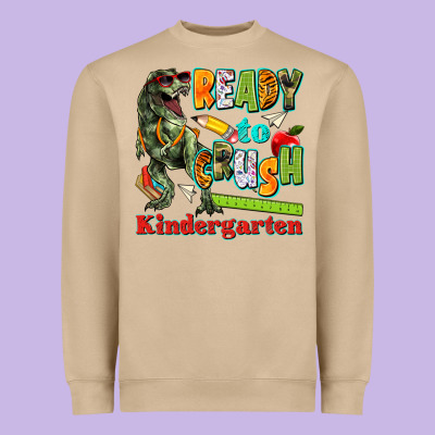 Ready To Crush Kindergarten Heavyweight Sweatshirt Designed By Texasbilliewilder