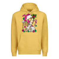 Antique Gold Pink Christmas Breast Cancer Ribbon Volleyball Premium Hoodie - BundleAndBundleShop