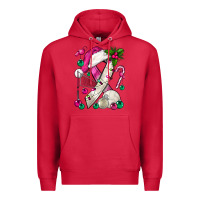Cardinal Pink Christmas Breast Cancer Ribbon Volleyball Premium Hoodie - BundleAndBundleShop