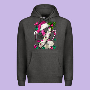Pink Christmas Breast Cancer Ribbon Volleyball Premium Hoodie Designed By Bundleandbundleshop